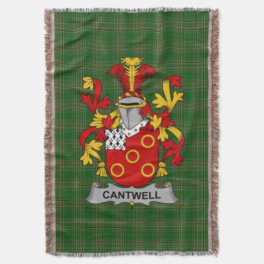 Irish Cantwell Coat of Arms Family Crest Ireland Deken (Voorkant Verticaal)