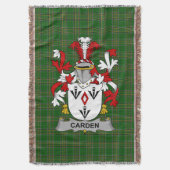 Irish Carden Coat of Arms Family Crest Ireland Deken (Voorkant Verticaal)