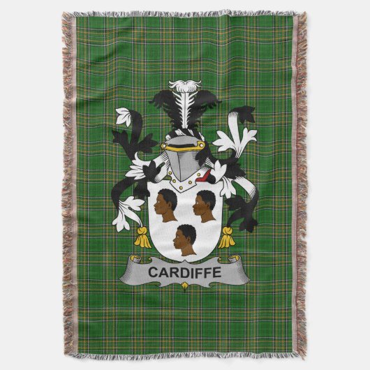 Irish Cardiffe wapenschild Family Crest Ireland Deken (Voorkant Verticaal)