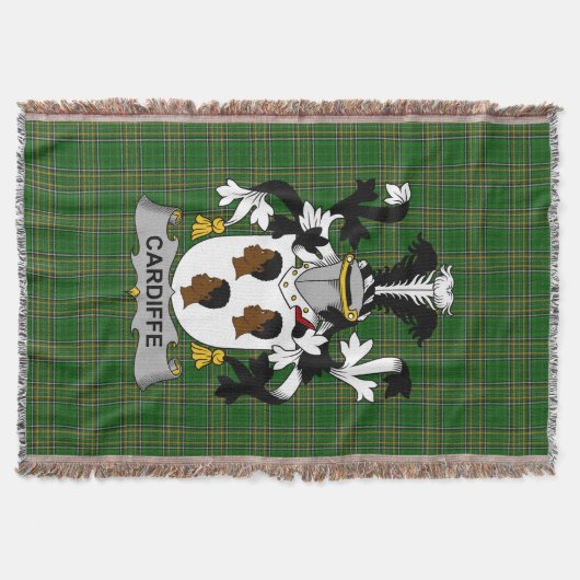 Irish Cardiffe wapenschild Family Crest Ireland Deken (Voorkant)