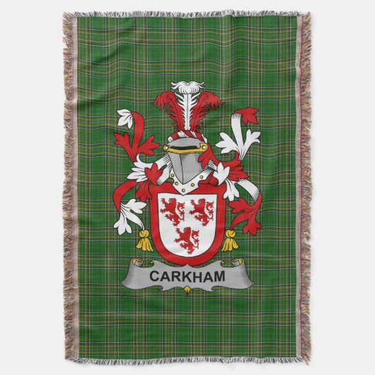 Irish Carkham Coat of Arms Family Crest Ireland Deken (Voorkant Verticaal)