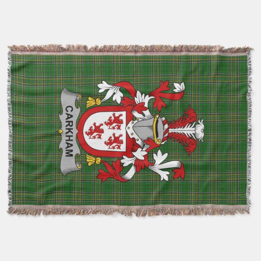 Irish Carkham Coat of Arms Family Crest Ireland Deken (Voorkant)
