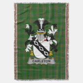 Irish Carleton Coat of Arms Family Crest Ireland Deken (Voorkant Verticaal)