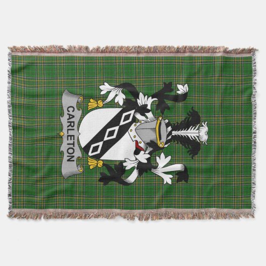 Irish Carleton Coat of Arms Family Crest Ireland Deken (Voorkant)