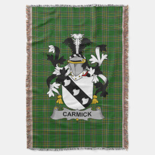 Irish Carmick Coat of Arms Family Crest Ireland Deken