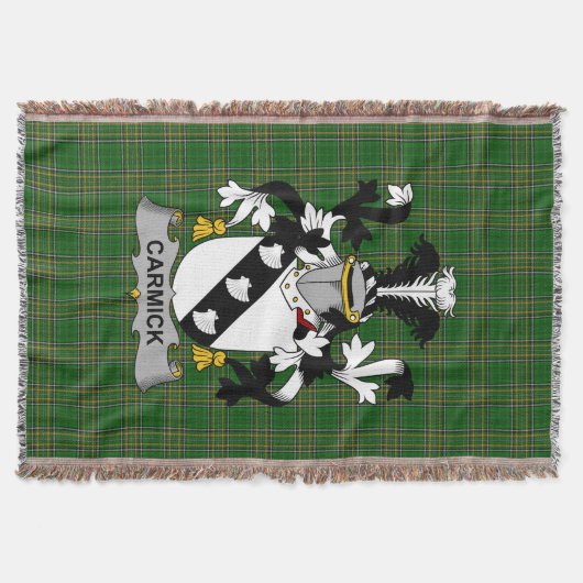 Irish Carmick Coat of Arms Family Crest Ireland Deken (Voorkant)
