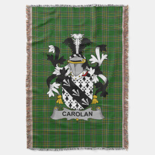 Irish Carolan Coat of Arms Family Crest Ireland Deken