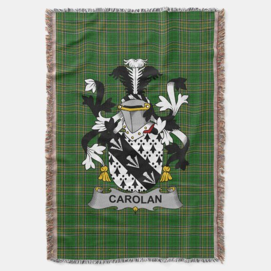 Irish Carolan Coat of Arms Family Crest Ireland Deken (Voorkant Verticaal)