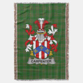 Irish Carpenter Wapen van de familie Crest Ierland Deken (Voorkant Verticaal)