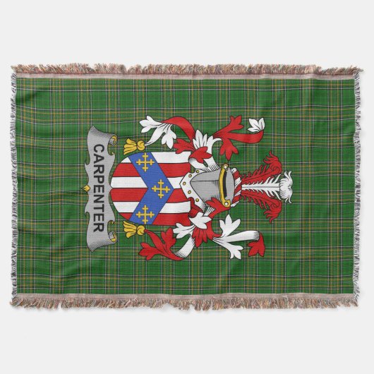 Irish Carpenter Wapen van de familie Crest Ierland Deken (Voorkant)