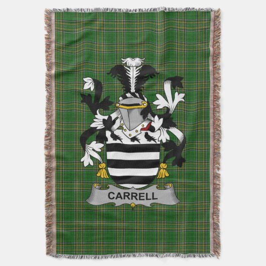 Irish Carrell Coat of Arms Family Crest Ireland Deken (Voorkant Verticaal)