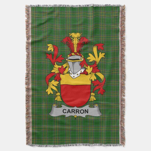 Irish Carron Coat of Arms Family Crest Ireland Deken (Voorkant Verticaal)