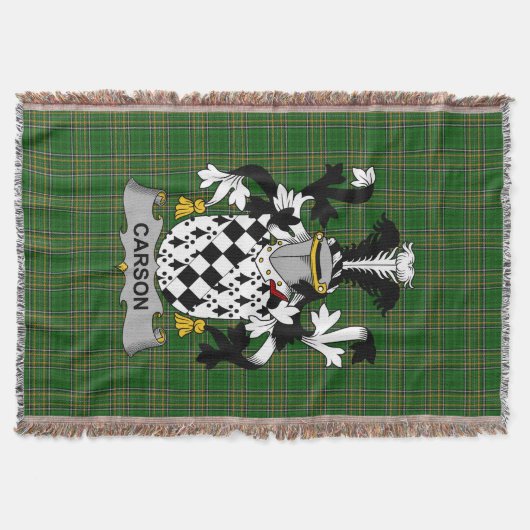 Irish Carson Coat of Arms Family Crest Ireland Deken (Voorkant)
