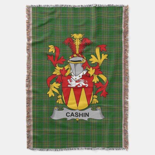 Irish Cashin of McCashine Coat of Arms Family Care Deken (Voorkant Verticaal)