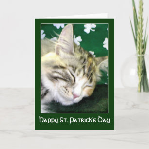 Irish Cat Dreams St. Patrick's Day Kaart