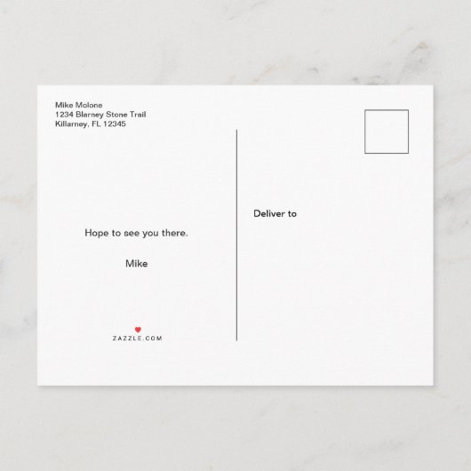 Irish Cat St. Patrick's Day Party Invite Post Kaar Uitnodiging Briefkaart (Achterkant)