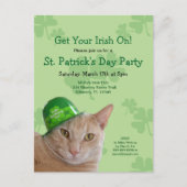 Irish Cat St. Patrick's Day Party Invite Post Kaar Uitnodiging Briefkaart (Voorkant)