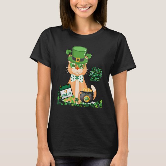 Irish Cat St. Patrick's Day T-shirt (Voorkant)
