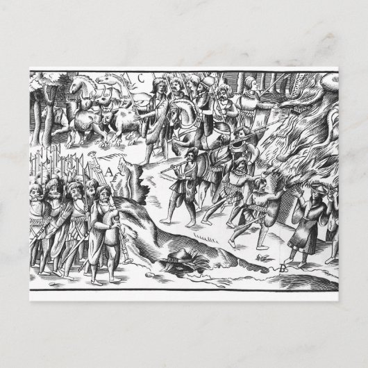 Irish Cattle Raid on a English Plantation Briefkaart (Voorkant)