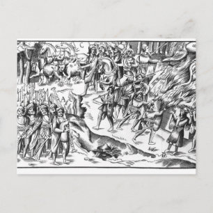 Irish Cattle Raid on a English Plantation Briefkaart