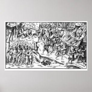 Irish Cattle Raid on a English Plantation Poster