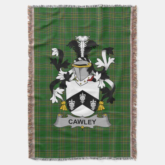 Irish Cawley of Cauley Wapen van de familie Crest Deken (Voorkant Verticaal)