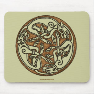 Irish Celtic 3-Dog Symbol Mousepad Muismat