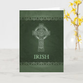 Irish Celtic Cross Blessing Wenskaart Kaart (Gele Bloem)