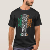 Irish Celtic Cross Christ Celtic Knot Ireland Flag T-shirt (Voorkant)