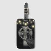 Irish Celtic Cross en Crow The Morrigan Bagagelabel (Voorkant (verticaal))