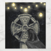 Irish Celtic Cross en Crow The Morrigan Wijn Etiket (Enkel label)