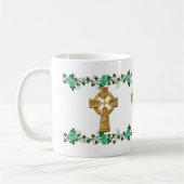 Irish Celtic Cross en shamrocks mok (Links)