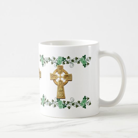 Irish Celtic Cross en shamrocks mok (Rechts)