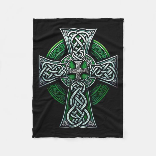 Irish Celtic Cross Knot Christian Holy Trinity Sco Fleece Deken (Voorkant)