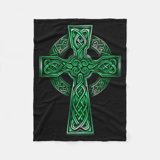 Irish Celtic Cross Knot Christian Holy Trinity Sco Fleece Deken (Voorkant)