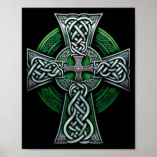 Irish Celtic Cross Knot Christian Holy Trinity Sco Poster (Voorkant)
