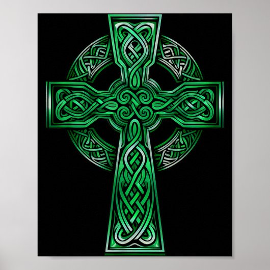 Irish Celtic Cross Knot Christian Holy Trinity Sco Poster (Voorkant)