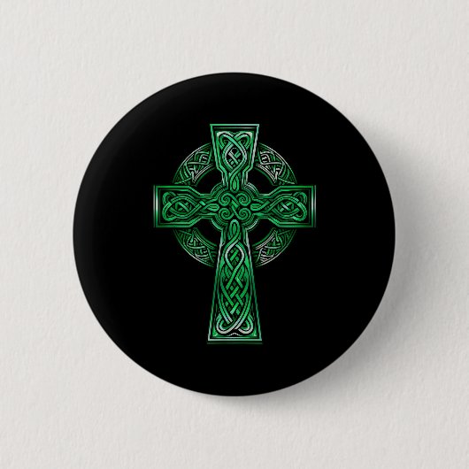 Irish Celtic Cross Knot Christian Holy Trinity Sco Ronde Button 5,7 Cm (Voorkant)