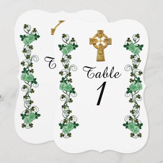 Irish Celtic Cross tafel nummer kaart (Voorkant / Achterkant)