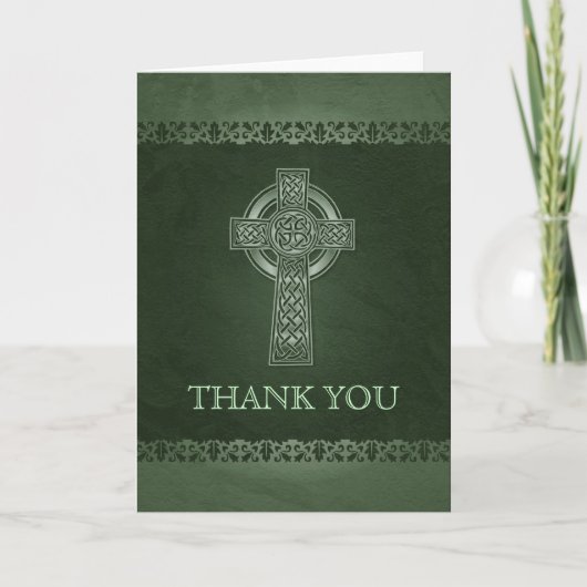Irish Celtic Cross Weddenschap Hartelijk dank Bedankkaart (Voorkant)