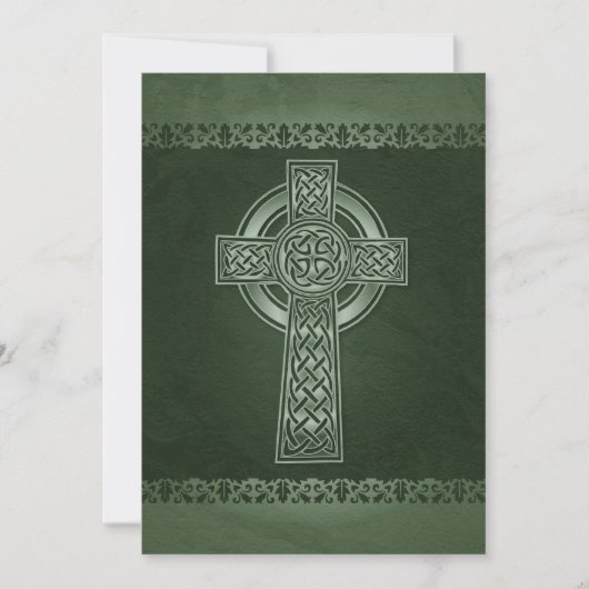 Irish Celtic Cross Wedding Invitations Kaart (Voorkant)