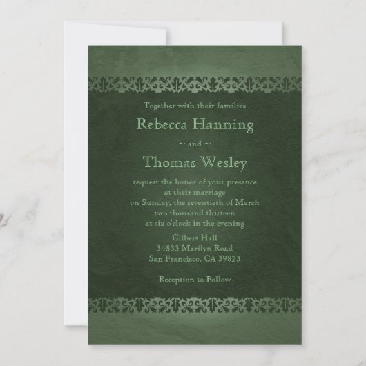 Irish Celtic Cross Wedding Invitations Kaart (Achterkant)