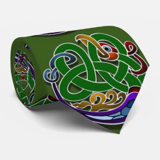 Irish Celtic Design on Green Stropdas