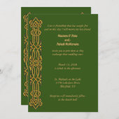 Irish Celtic Design Wedding Invitation Kaart (Voorkant / Achterkant)