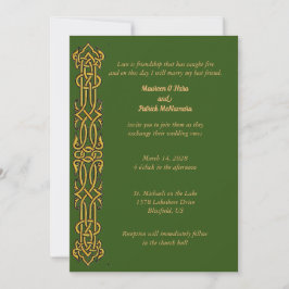 Irish Celtic Design Wedding Invitation Kaart