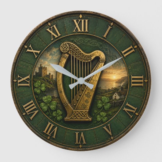 Irish Celtic Harp Grote Klok (Voorkant)
