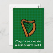 Irish Celtic Harp Saint Patrick's Day Briefkaart (Voorkant / Achterkant)