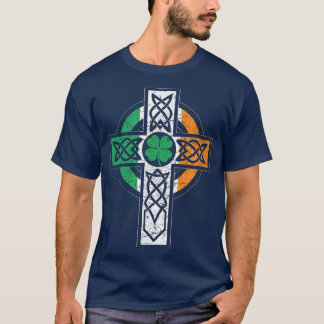 Irish Celtic Knot Christelijk Cross Ireland Flag S T-shirt