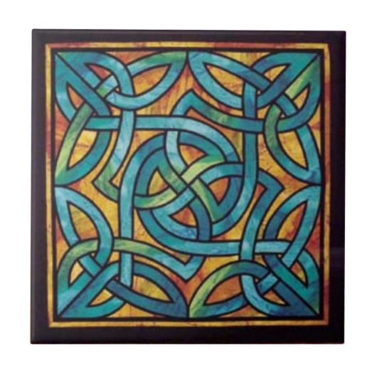 Irish Celtic Knot Design Ceramic Tile Tegeltje (Voorkant)