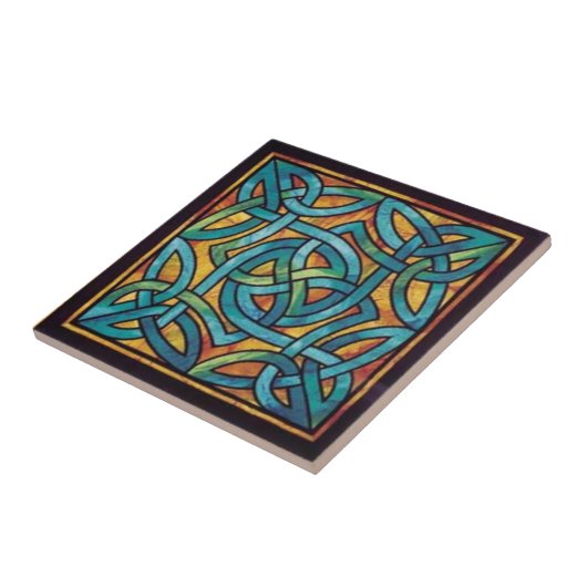 Irish Celtic Knot Design Ceramic Tile Tegeltje (Zijkant)